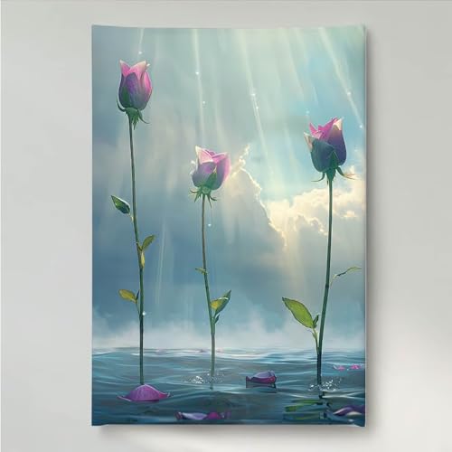 YEYUMEOZ Diamond Painting Blumen Blume Diamant Painting Bilder Kit für Kinder Erwachsene, DIY Crystal Strass Stickerei Diamant Malerei Kit, Home Büro Wall Dekoration Wanddeko 30 x 40 cm PjY2216 3-3 von YEYUMEOZ