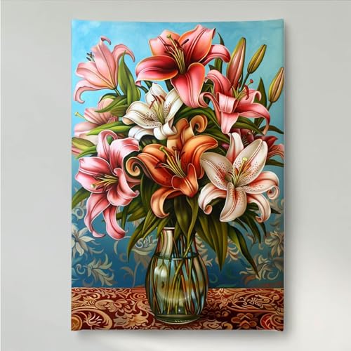 YEYUMEOZ Diamond Painting Blumen Blume Diamant Painting Bilder Kit für Kinder Erwachsene, DIY Crystal Strass Stickerei Diamant Malerei Kit, Home Büro Wall Dekoration Wanddeko 50x65cm PjY3334 V-5 YEYUMEOZ Diamond Painting Blumen Blume Diamant Painting Bilder Kit für Kinder Erwachsene, DIY Crystal Strass Stickerei Diamant Malerei Kit, Home Büro Wall Dekoration Wanddeko 50x65cm PjY3334 V-5 von YEYUMEOZ