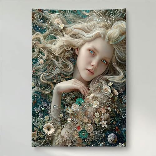 YEYUMEOZ Diamond Painting Erwachsene Frau 5D DIY Diamant Painting Bilder für Kinder Anfänger, Runde Full Drill Blume, Mosaikherstellung Bastelset für Haus Wanddekoration Geschenke 50x65cm PjY711 4-A von YEYUMEOZ