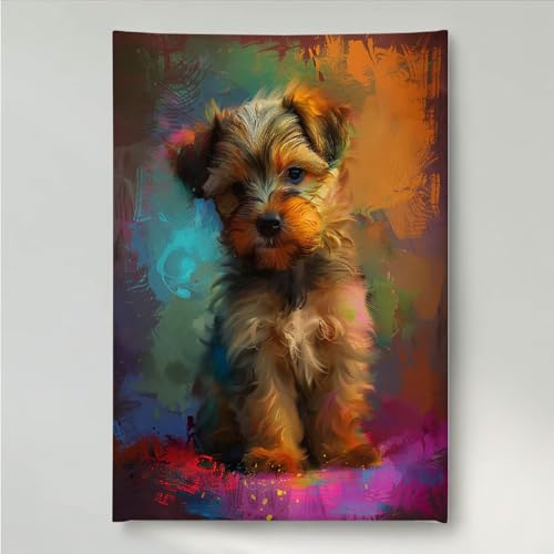 YEYUMEOZ Diamond Painting Erwachsene Hund 5D DIY Diamant Painting Bilder für Kinder Anfänger, Runde Full Drill Tier, Mosaikherstellung Bastelset für Haus Wanddekoration Geschenke 50x65cm PjY1407 A-2 von YEYUMEOZ