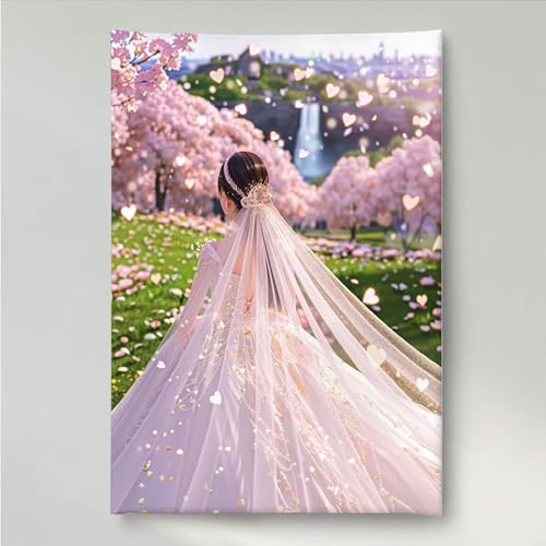 YEYUMEOZ Diamond Painting Frau Blume Diamant Painting Bilder Kit für Kinder Erwachsene, DIY Crystal Strass Stickerei Diamant Malerei Kit, Home Büro Wall Dekoration Wanddeko 50 x 65 cm PjY2450 6-T von YEYUMEOZ