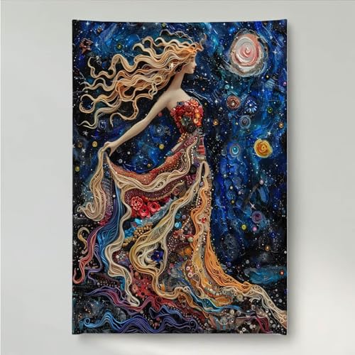 YEYUMEOZ Diamond Painting Frau Blume Diamant Painting Bilder Kit für Kinder Erwachsene, DIY Crystal Strass Stickerei Diamant Malerei Kit, Home Büro Wall Dekoration Wanddeko 80 x 100cm PjY708 0-3 von YEYUMEOZ