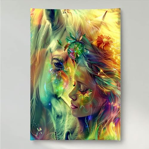 YEYUMEOZ Diamond Painting Frau Pferd Diamant Painting Bilder Kit für Kinder Erwachsene, DIY Crystal Strass Stickerei Diamant Malerei Kit, Home Büro Wall Dekoration Wanddeko 60x80cm PjY2298 7-6 YEYUMEOZ Diamond Painting Frau Pferd Diamant Painting Bilder Kit für Kinder Erwachsene, DIY Crystal Strass Stickerei Diamant Malerei Kit, Home Büro Wall Dekoration Wanddeko 60x80cm PjY2298 7-6 von YEYUMEOZ
