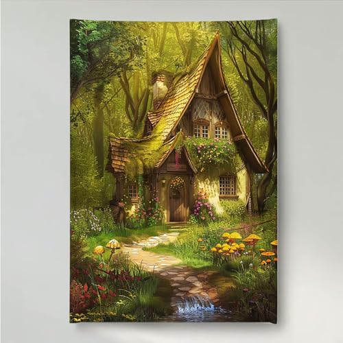 YEYUMEOZ Diamond Painting Haus Blume Diamant Painting Bilder Kit für Kinder Erwachsene, DIY Crystal Strass Stickerei Diamant Malerei Kit, Home Büro Wall Dekoration Wanddeko 50x65cm PjY1504 R-6 YEYUMEOZ Diamond Painting Haus Blume Diamant Painting Bilder Kit für Kinder Erwachsene, DIY Crystal Strass Stickerei Diamant Malerei Kit, Home Büro Wall Dekoration Wanddeko 50x65cm PjY1504 R-6 von YEYUMEOZ