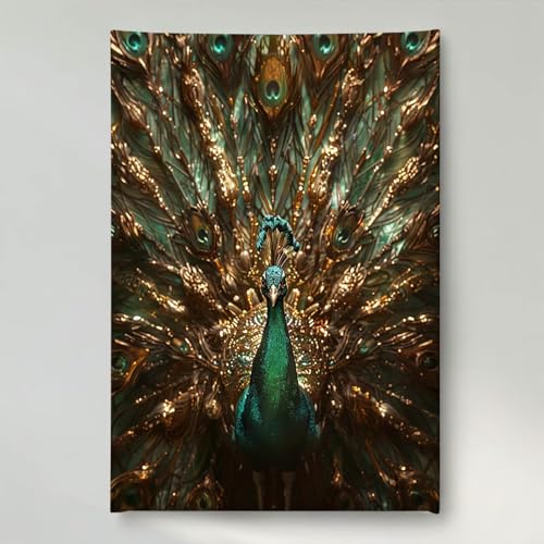 YEYUMEOZ Diamond Painting Pfau Tier Diamant Painting Bilder Kit für Kinder Erwachsene, DIY Crystal Strass Stickerei Diamant Malerei Kit, Home Büro Wall Dekoration Wanddeko 50 x 65 cm PjY6402 I-U von YEYUMEOZ