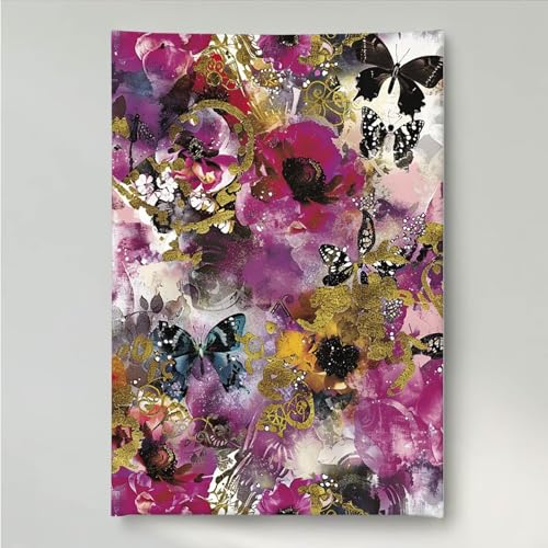 YEYUMEOZ Diamond Painting Schmetterling Blume Diamant Painting Bilder Kit für Kinder Erwachsene, DIY Crystal Strass Stickerei Diamant Malerei Kit, Home Büro Wall Dekoration 40 x 50 cm PjY802 8-9 von YEYUMEOZ