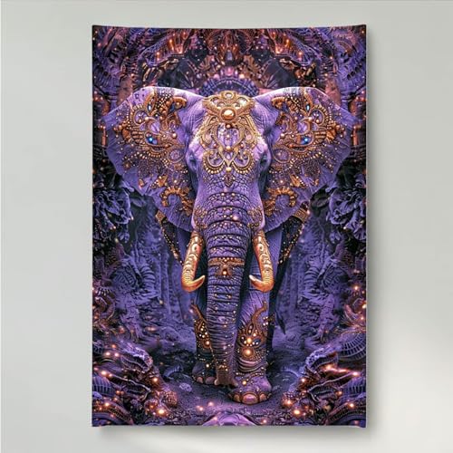 YEYUMEOZ Diamond Painting Tier Elefant Diamant Painting Bilder Kit für Kinder Erwachsene, DIY Crystal Strass Stickerei Diamant Malerei Kit, Home Büro Wall Dekoration Wanddeko 40x50cm PjY2394 4-T von YEYUMEOZ
