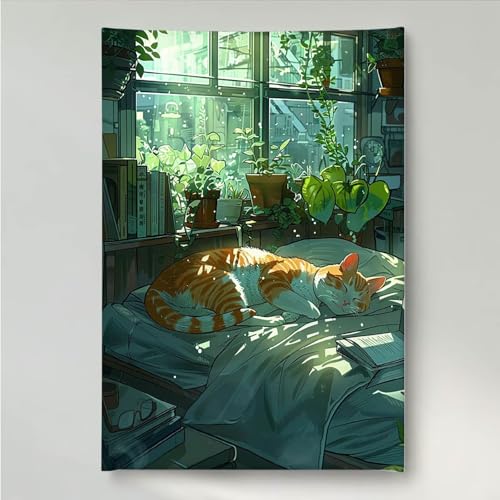 YEYUMEOZ Diamond Painting Tier Katze Diamant Painting Bilder Kit für Kinder Erwachsene, DIY Crystal Strass Stickerei Diamant Malerei Kit, Home Büro Wall Dekoration Wanddeko 50 x 65 cm PjY864 P-C von YEYUMEOZ