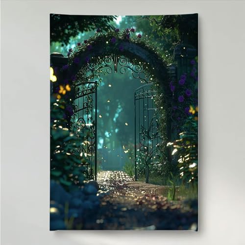 YEYUMEOZ Diamond Painting TüR Wald Diamant Painting Bilder Kit für Kinder Erwachsene, DIY Crystal Strass Stickerei Diamant Malerei Kit, Home Büro Wall Dekoration Wanddeko 60 x 80 cm PjY1182 I-1 von YEYUMEOZ