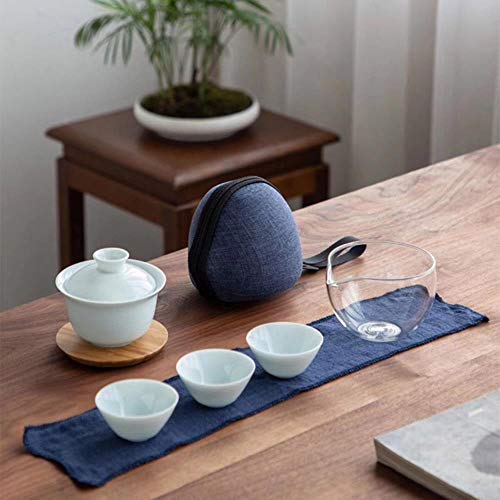 YEZINB Celadon Ceramic Gaiwan Teetasse Für Puer Chinese Kung Fu Travel Teeservice Drinkware, Hellgrün von YEZINB