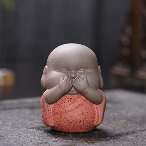 YEZINB Mini Dekorative Keramik Buddha Statuen Mönche Innenausstattung Noing Sehen Kein Hören Kein Sagen Keramik Mönche Skulptur, rot, S YEZINB Mini Dekorative Keramik Buddha Statuen Mönche Innenausstattung Noing Sehen Kein Hören Kein Sagen Keramik Mönche Skulptur, rot, S von YEZINB