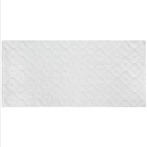 YEZINB Weißer handgefertigter gewebter Teppich Baumwollteppich Maschinenwaschbar Langlebige Teppiche Bodenmatte für Schlafzimmer/Küche/Flur/Wohnzimmer/Kinder, Weiß, 60x90cm (24x35inch) von YEZINB