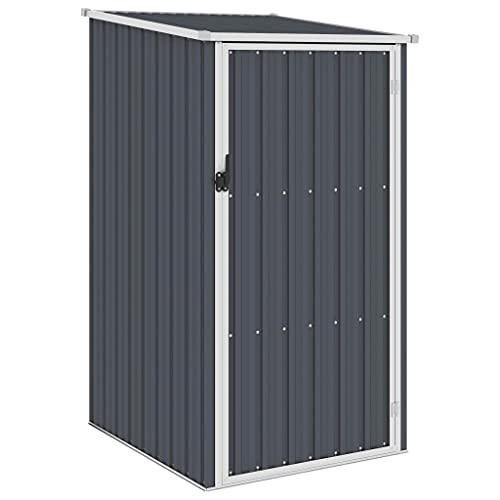 YEZIYIYFOB Gerätehaus Anthrazit 87x98x159 cm Verzinkter Stahl Gartenschrank Gartenhaus Metall Fahrradgarage Fahrradbox Gartenschrank Wetterfest Outdoor Schrank GeräTeschuppen Metall Viel Platz von YEZIYIYFOB