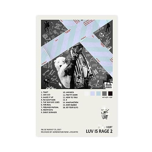 YEZLH Luv Is Rage 2 Musikalbum-Cover, signiert, limitierte Auflage, Leinwandposter, Unrahmen: 40 x 60 cm von YEZLH