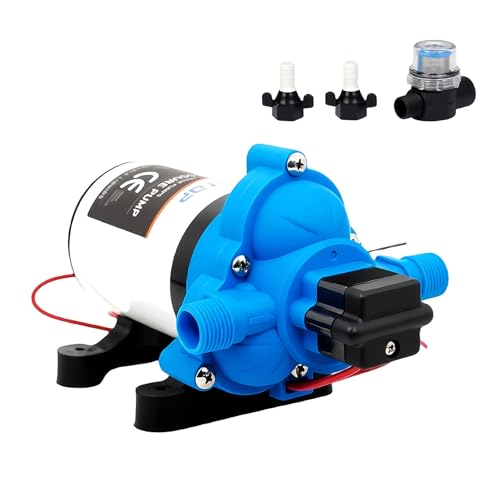 12V Membranpumpe mit 45PSI/3.1BAR, selbstansaugend, 11,6 L/min Druckpumpe mit Auto-Druckschalter – Membran-Wasserpumpe für Wohnmobil, Boot, Camper, Yacht & Caravan von YEZMEK
