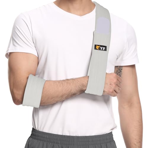 YF Armschlinge, Effektive Schulter Immobilizer Sling für Rotatorenmanschette Gerissen Handgelenk Ellenbogen Arm Verletzung, Verstellbare Leichte Bequeme Unterstützung Arm Sling für Gebrochene Knochen von YF