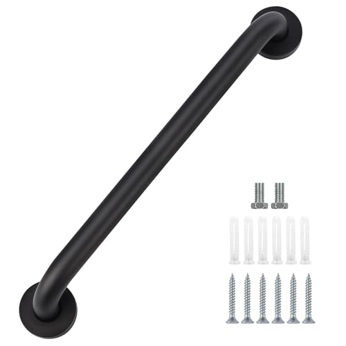 YF Dusche Haltegriff, 60 cm Edelstahl Badezimmer Haltegriff Bar, Schwarz Anti-Rutsch Dusche Haltegriff Bar Dusche Bad Handle Hand Rail Support Dusche Toilette Hilfe Balance Bar YF Dusche Haltegriff, 60 cm Edelstahl Badezimmer Haltegriff Bar, Schwarz Anti-Rutsch Dusche Haltegriff Bar Dusche Bad Handle Hand Rail Support Dusche Toilette Hilfe Balance Bar von YF