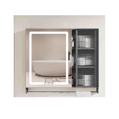 YFAURNDE Badezimmerschrank mit Beleuchtung Hängeschrank badspiegel Langlebig/verformt Sich Nicht leicht/robust und langlebig/schön und elegant(Gray,80cm/31.5in) von YFAURNDE