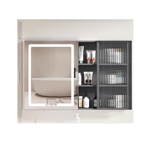 YFAURNDE Badezimmerschrank mit Beleuchtung Hängeschrank badspiegel Langlebig/verformt Sich Nicht leicht/robust und langlebig/schön und elegant(Gray,90cm/35.4in) von YFAURNDE