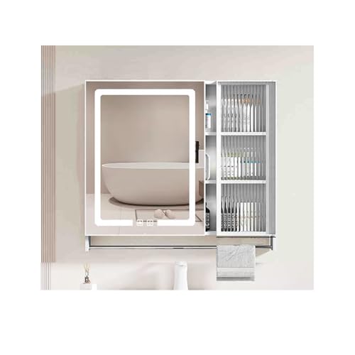 YFAURNDE Badezimmerschrank mit Beleuchtung Hängeschrank badspiegel Langlebig/verformt Sich Nicht leicht/robust und langlebig/schön und elegant(White,80cm/31.5in) von YFAURNDE
