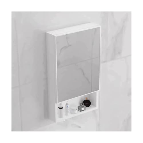 YFAURNDE Badspiegelschrank, Hängende Wandschränke mit Spiegeln, Space Aluminium, Aufbewahrungsbox, Aufbewahrungsbox, offenes Fach(White,50 * 65 * 11CM) von YFAURNDE