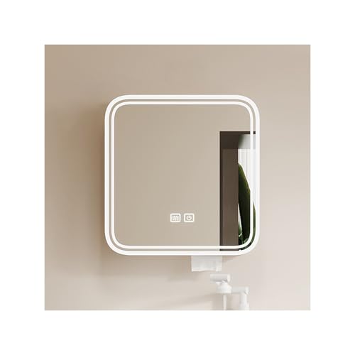 YFAURNDE Hängeschrank badspiegel spiegelschrank mit Beleuchtung, Beschlagfrei/Intelligent/Großer Stauraum/Wasserdicht und feuchtigkeitsbeständig/Unterteilter Stauraum/(40cm/15.7in) von YFAURNDE