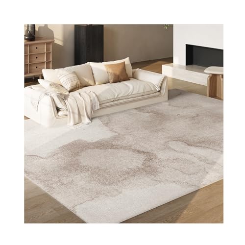 YFAURNDE Moderner Teppich, Waschbares Wohnzimmer, Sofa-Couchtisch-Teppich, Geeignet for Wohnzimmer, Weich und rutschfest(Khaki White,200 * 340cm) von YFAURNDE