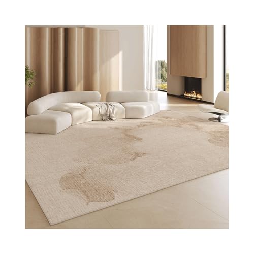 YFAURNDE Moderner Teppich, Waschbares Wohnzimmer, Sofa-Couchtisch-Teppich, Geeignet for Wohnzimmer, Weich und rutschfest(Khaki beige,140 * 200cm) von YFAURNDE