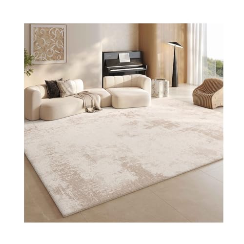 YFAURNDE Moderner Teppich, Waschbares Wohnzimmer, Sofa-Couchtisch-Teppich, Geeignet for Wohnzimmer, Weich und rutschfest(Off-White Khaki,200 * 340cm) von YFAURNDE