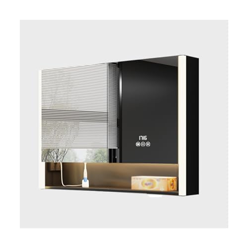 YFAURNDE Mutital Spiegelschrank, Hängeschrank badspiegel,Wandmontage/Beschlagschutz/Lagerung/Aluminiumlegierung/Regallagerung(80 * 80cm) von YFAURNDE
