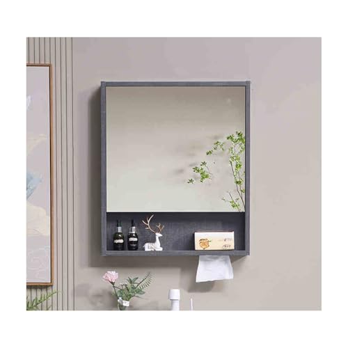 YFAURNDE Mutital Spiegelschrank Hängeschrank badspiegel, spiegelschränke fürs Bad, Mit Spiegel/großem Stauraum/Hardware-Zubehör/einfache Installation/Geräuschunterdrückung(Gray,60cm/23.6in) von YFAURNDE