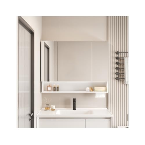 YFAURNDE Mutital Spiegelschrank Hängeschrank badspiegel Aluminiumlegierung, multifunktionales Regal, platzsparend, wandmontierte Spiegelbox-Aufbewahrung, offenes Fach(Ordinary Model,100 * 75cm) von YFAURNDE