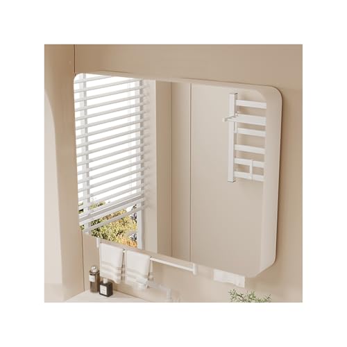 YFAURNDE Mutital Spiegelschrank Hängeschrank badspiegel Mehrschichtige Aufbewahrung, wasserdicht, kann zur Aufbewahrung von Toilettenartikeln und Medikamenten verwendet Werden(White,60cm/23.6in) von YFAURNDE