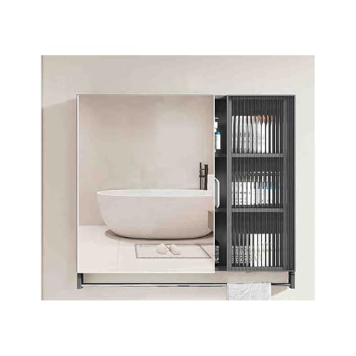 YFAURNDE Schrank mit Badezimmerspiegel Mutital Spiegelschrank Hängeschrank Spiegelschrank fürs Bad,Robust, stabil und langlebig/Großer Stauraum/Hochauflösender Spiegel(Gray,80cm/31.5in) von YFAURNDE