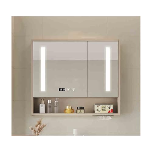 YFAURNDE Spiegelschrank Bad mit Beleuchtung spiegelschrank Bad,Langlebig und geräuschlos/Humanisiertes Taschentuchloch/Hardware-Zubehör/Unterteilter Stauraum/Sanfte Beleuchtung(Cream Gray,80cm/31.5in) YFAURNDE Spiegelschrank Bad mit Beleuchtung spiegelschrank Bad,Langlebig und geräuschlos/Humanisiertes Taschentuchloch/Hardware-Zubehör/Unterteilter Stauraum/Sanfte Beleuchtung(Cream Gray,80cm/31.5in) von YFAURNDE