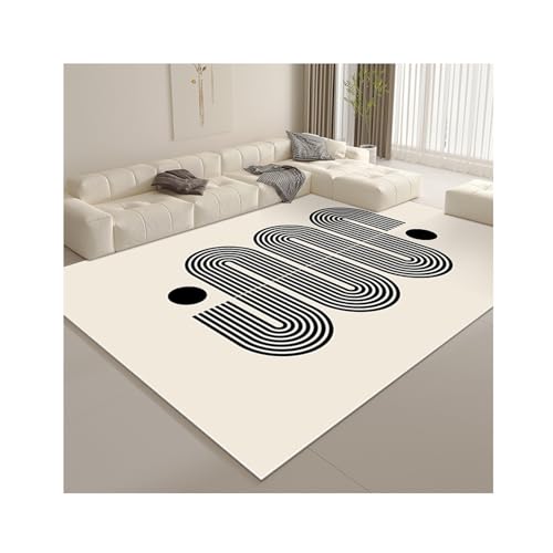 YFAURNDE Teppich,Cremefarbener Teppich, Wohnzimmerteppich aus Kaschmirimitat, Schlafzimmerplüschteppich, Heimteppich, schmutzabweisend, flauschig und weich(KX02,120 * 180cm) von YFAURNDE