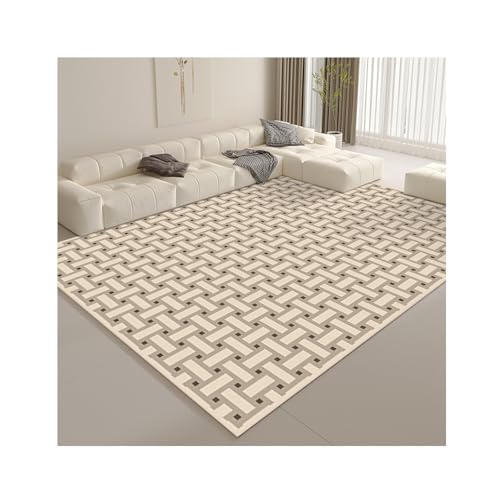 YFAURNDE Teppich,Cremefarbener Teppich, Wohnzimmerteppich aus Kaschmirimitat, Schlafzimmerplüschteppich, Heimteppich, schmutzabweisend, flauschig und weich(KX03,100 * 200cm) von YFAURNDE