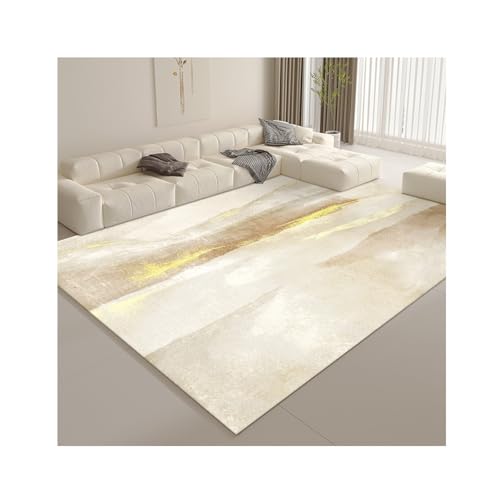 YFAURNDE Teppich,Cremefarbener Teppich, Wohnzimmerteppich aus Kaschmirimitat, Schlafzimmerplüschteppich, Heimteppich, schmutzabweisend, flauschig und weich(KX04,200 * 300cm) von YFAURNDE