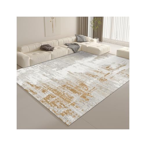 YFAURNDE Teppich,Cremefarbener Teppich, Wohnzimmerteppich aus Kaschmirimitat, Schlafzimmerplüschteppich, Heimteppich, schmutzabweisend, flauschig und weich(KX05,140 * 200cm) von YFAURNDE