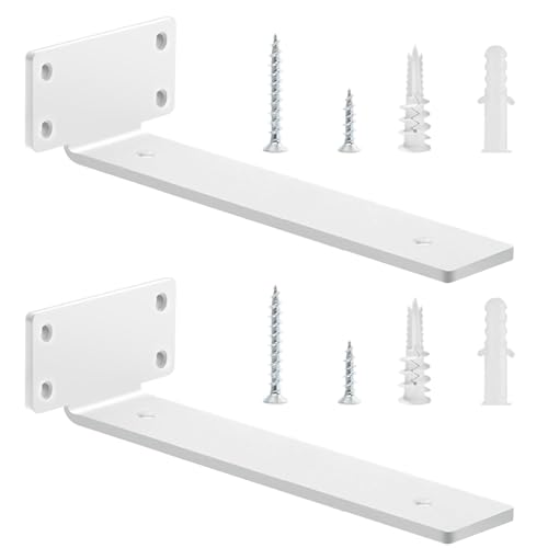 2 Stücke Regalhalterung Regalträger 30 cm, Schwerlast Regalwinkel für die Wandmontage, Schwimmende Wandregal Halterung (5mm dick) | Weiß von YFCVIP