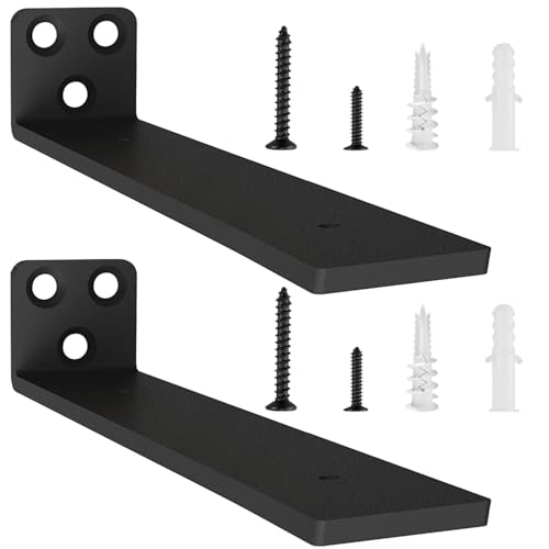 2 Stücke Regalhalterung Regalträger 25cm, Schwerlast L Regalwinkel mit Befestigungsschrauben für Wohnzimmer | Büro| Küchen, Tragkraft 75 KG (Schwarz) 10in 2 Stücke Regalhalterung Regalträger 25cm, Schwerlast L Regalwinkel mit Befestigungsschrauben für Wohnzimmer | Büro| Küchen, Tragkraft 75 KG (Schwarz) 10in von YFCVIP