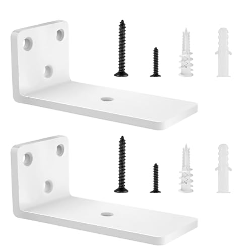 2 Stücke Regalhalterung Regalträger 10cm, Schwerlast L Regalwinkel mit Befestigungsschrauben für Wohnzimmer | Büro| Küchen, Tragkraft 75 KG (Weiß) 4in 2 Stücke Regalhalterung Regalträger 10cm, Schwerlast L Regalwinkel mit Befestigungsschrauben für Wohnzimmer | Büro| Küchen, Tragkraft 75 KG (Weiß) 4in von YFCVIP