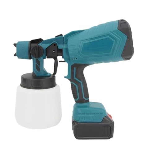 1000ML Cordless Elektrische Spritzpistole Tragbare Haushalt Farbe Sprayer Auto Möbel Stahl Beschichtung Airbrush for 18V Batterie(1 Battery Set-188VF) von YFDGD