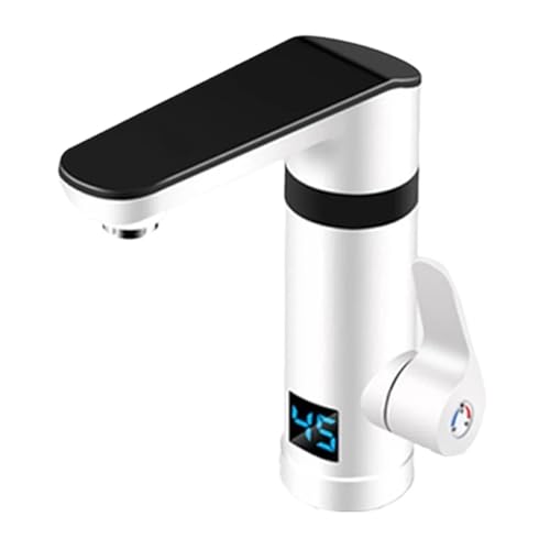 3000 W Instant Elektrische Wasserhahn Warmwasserbereiter Wasserhahn Schnelle Heizung Elektrische Wasserhahn Mit Temperatur Display For Küche Badezimmer Schnell Sicher(White) von YFDGD