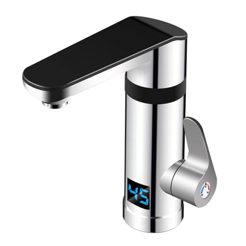 3000W Instant Electric Faucet Heater Tap Display Temperatur Durchlauferhitzer For Küche Und Bad Schnell Sicher(Silver) von YFDGD