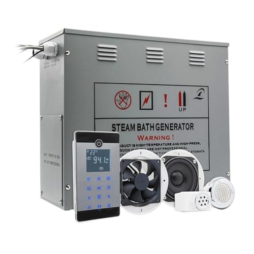 6KW Badezimmer-Dampfdusche Bluetooth-Funksteuerung Saunagenerator LCD-Touchscreen-Display For Dampfbad 5-8 Kubikmeter(VS-C060-6KW-BP) von YFDGD