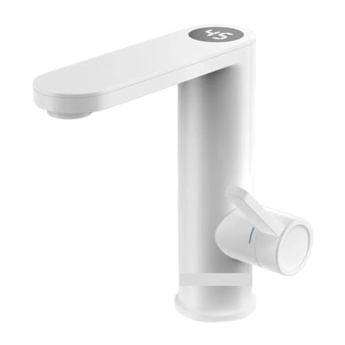 Elektrischer Warmwasserbereiter, Warmwasserhahn, 2-in-1-Beckenhahn, Tankless-Geyser-Durchlauferhitzer, Wasserhahn For Zuhause Schnell Sicher(Matte White) von YFDGD