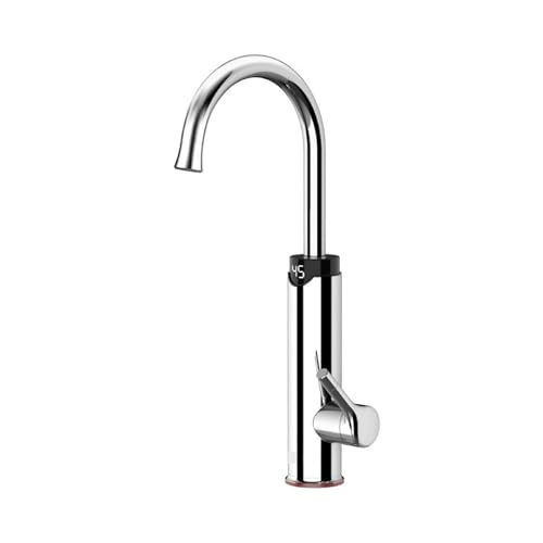 Elektrischer Wasserhahn Mit Digitalanzeige, Sofortiger Elektrischer Warmwasserbereiter, 2-in-1-Küchenspüle, Durchlauferhitzer Schnell Sicher(Silver) von YFDGD