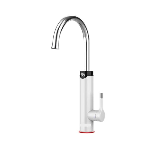 Elektrischer Wasserhahn Mit Digitalanzeige, Sofortiger Elektrischer Warmwasserbereiter, 2-in-1-Küchenspüle, Durchlauferhitzer Schnell Sicher(White) von YFDGD