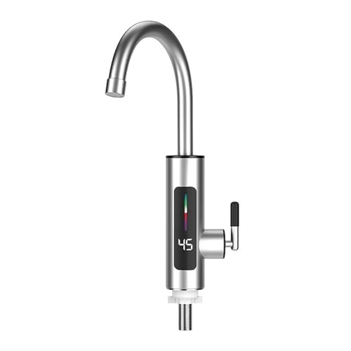 Elektrischer Wasserhahn Mit Sofortiger Heizung, Edelstahl-Wasserhahn, LED-Anzeige, Drehbarer Wasserhahn, Durchlauferhitzer, Schnelle Erwärmung, Doppelter Verwendungszweck Schnell Sicher von YFDGD